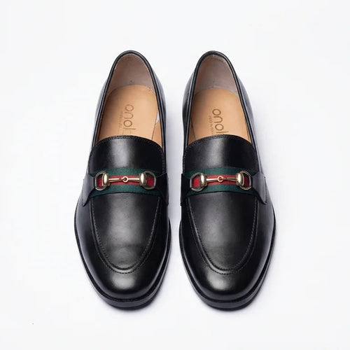 Orox Black Milled Leather Horsebit Loafers (Men’s Slip-On Dress Shoes)