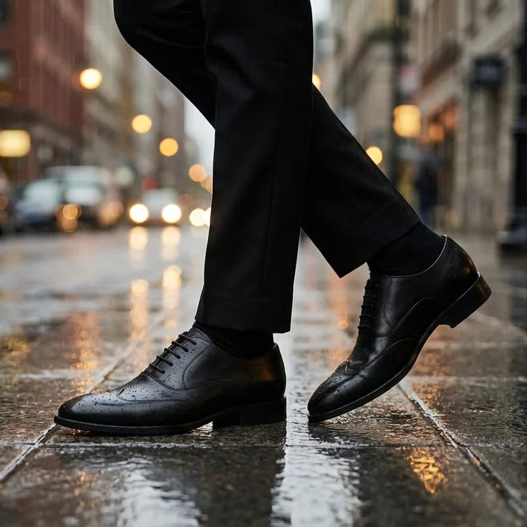 Orox Burnished Black Leather Derby Shoes (Men’s Dress Lace-Up)