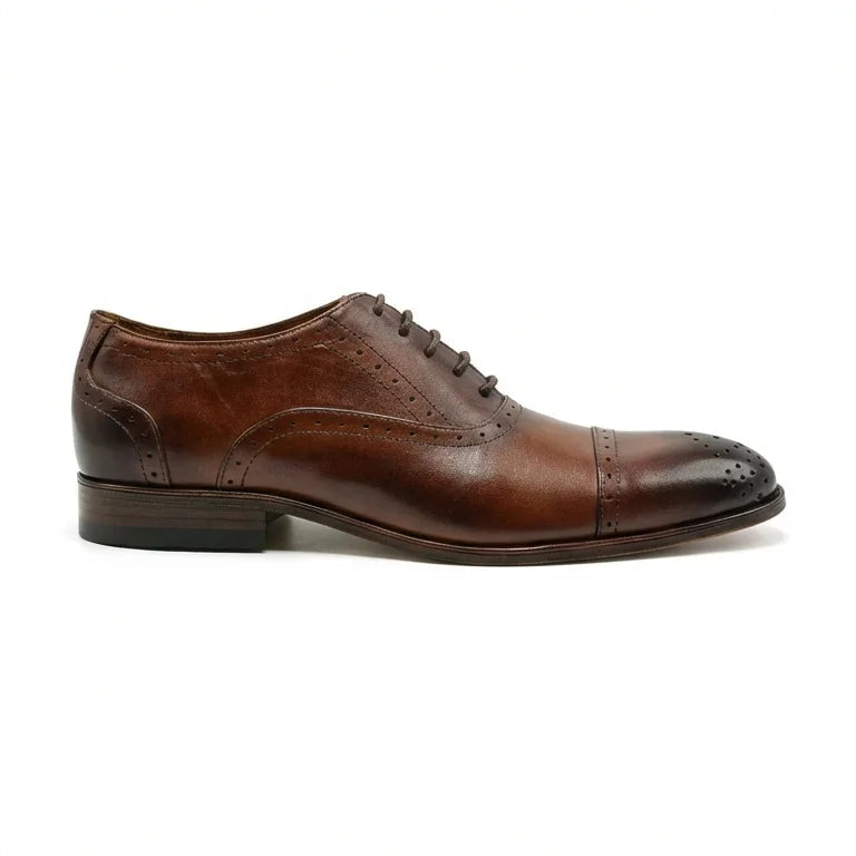 Orox Handcrafted Brown Cap-Toe Oxford Dress Shoes (Men)
