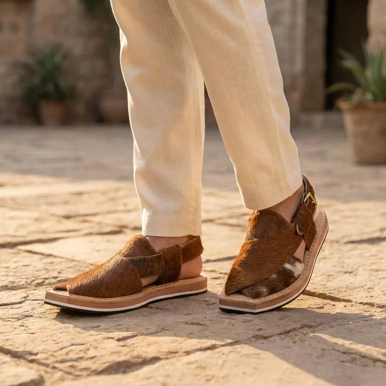 Orox Kaptaan Chappal Original Cowhide (Handmade Animal Skin Leather)