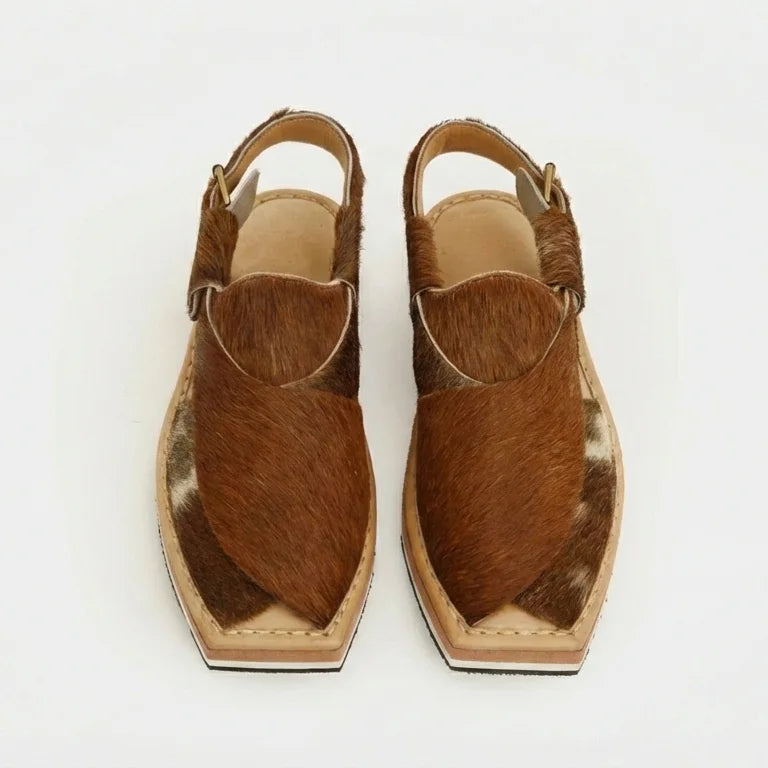 Orox Kaptaan Chappal Original Cowhide (Handmade Animal Skin Leather)