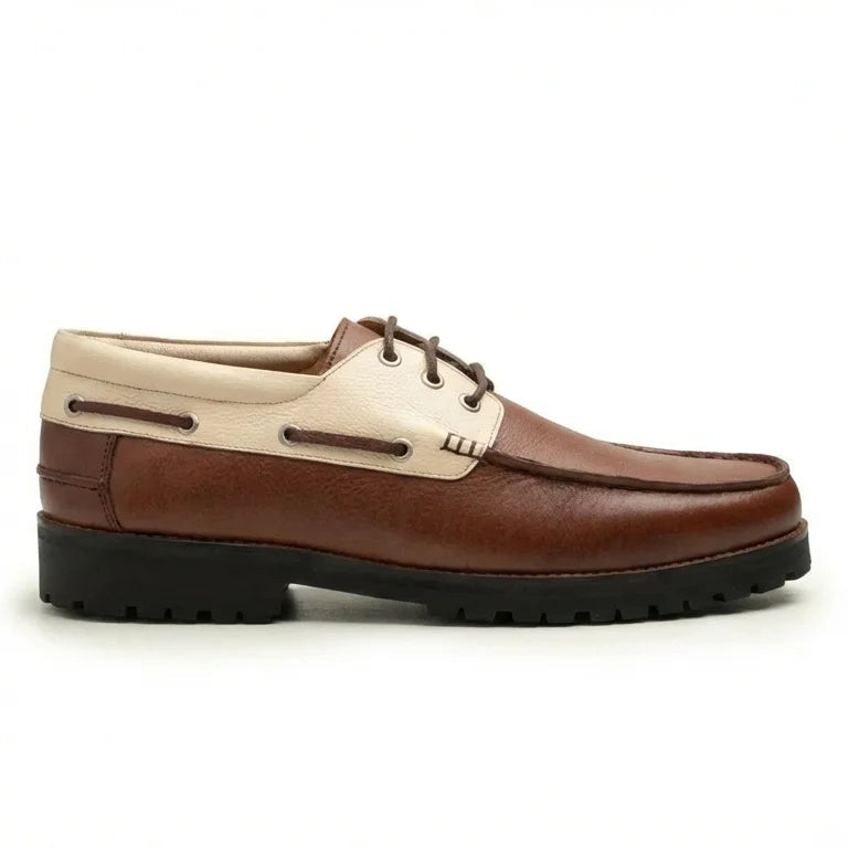 Orox Algarve Caramel Leather Casual Boat Shoes (Outdoor Sole)