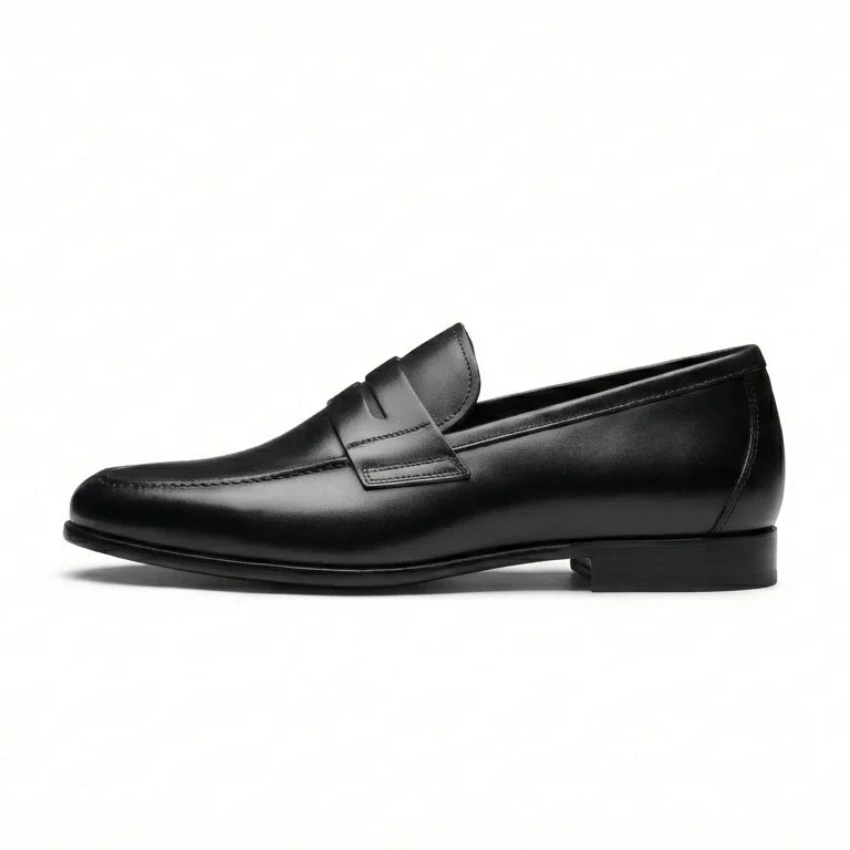 Orox Classic Black Penny Loafers (Men’s Leather Slip-On Dress Shoes)