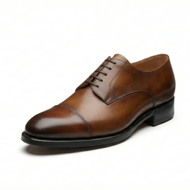 Orox Handcrafted Brown Cap-Toe Oxford Shoes (Men’s Leather Dress Lace-Up)